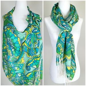 LILLY PULITZER silk and cashmere wrap scarf